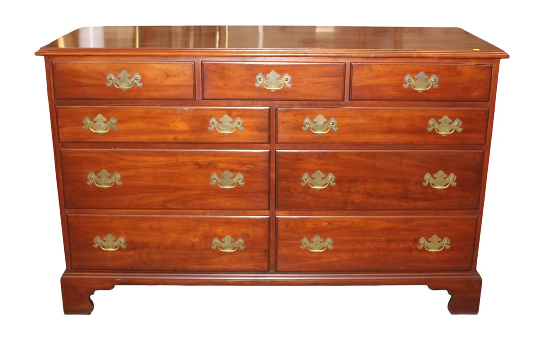 Henkel Harris solid cherry 9 drawer low chest (1 of 9)
