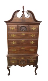 Henkel Harris 3 part 10 drawer queen anne highboy