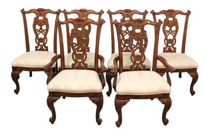 Set 6 American Drew georgian mahogany dining chairs