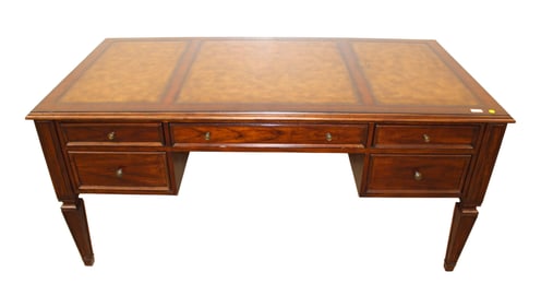 Ethan Allen leather top and mahognay executive desk