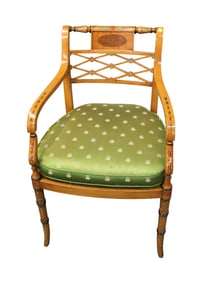 Antique adams paint decorated satinwood desk chair