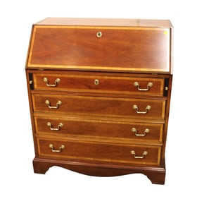 Thomasville mahogany banded slant front secretary