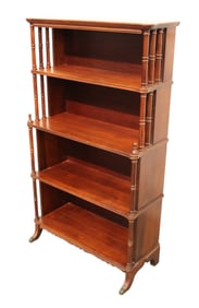 Vintage solid mahogany open front 5 tier bookcase