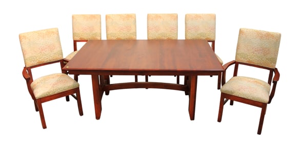 7 piece arts and crafts style solid cherry dining room set