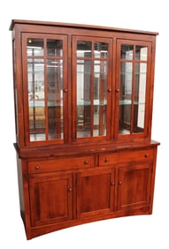 Country style solid cherry china buffet - Like new condition