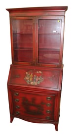 Maddox asian inspired vintage secretary in the red paint