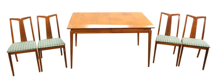 Mid Century Modern walnut 5 piece breakfast set