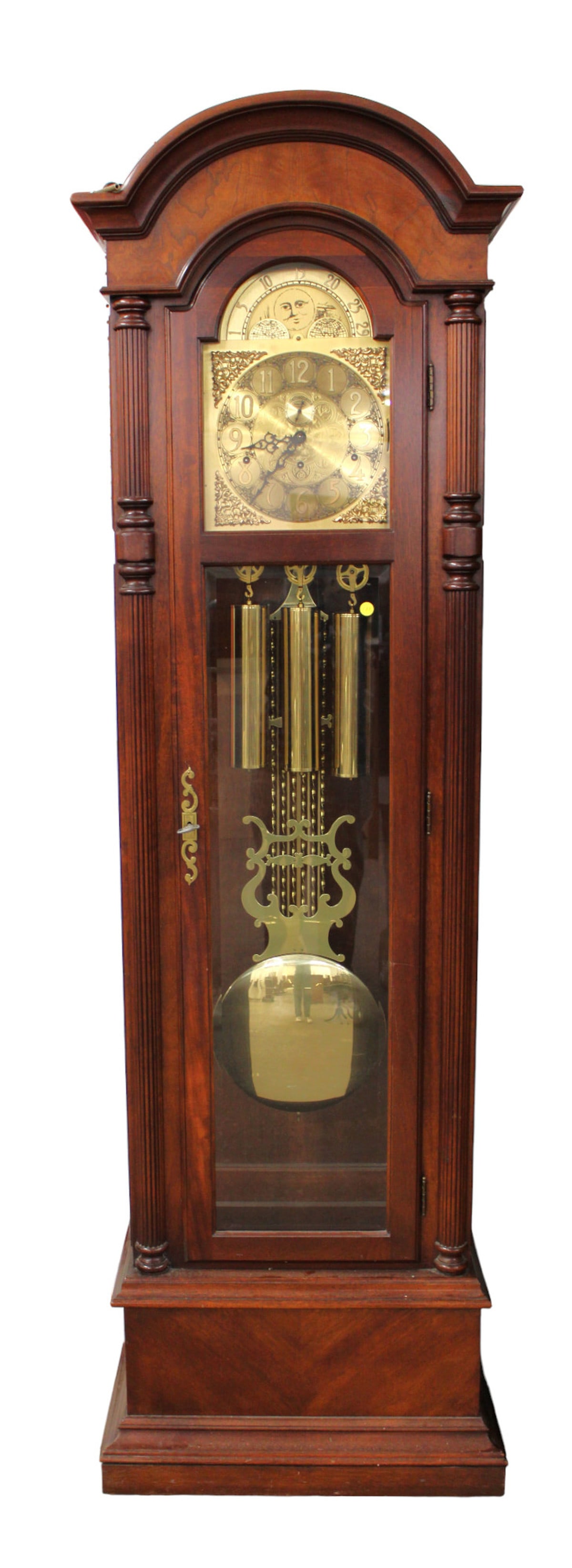 Ethan Allen solid cherry grandfather clock with key (1 of 9)