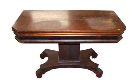 Antique solid mahogany empire game table