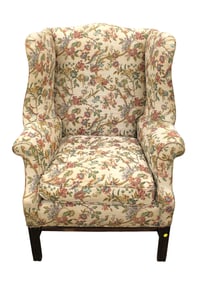 Vintage chippendale petit point chair with peacocks and flowers