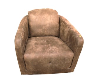 Modern design suede leather upholstery swivel club chair