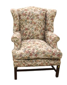 Vintage chippendale petit point chair with peacocks and flowers