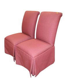 Pair of Ethan Allen upholstered parson style side chairs