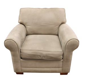 Modern design light gray velour arm chair