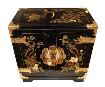 Asian dresser top fitted felt lined interior jewelry box