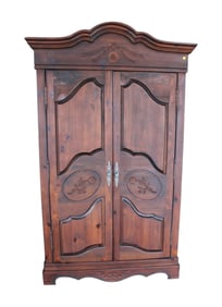 Bernhardt country pine 2 door armoire with fitted interior