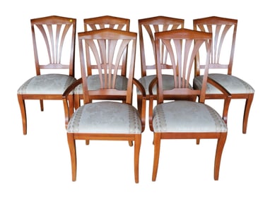 Set of 6 Ethan Allen solid cherry dining chairs