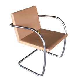 Modern design chrome tubular arm chair