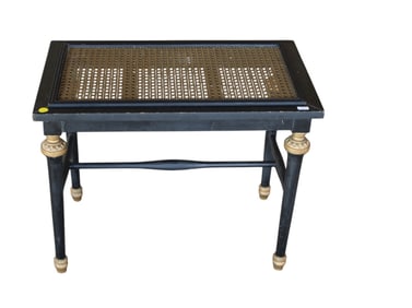 Antique vanity bench with pierced metal seat