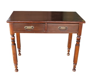 Antique solid pine 2 drawer console table