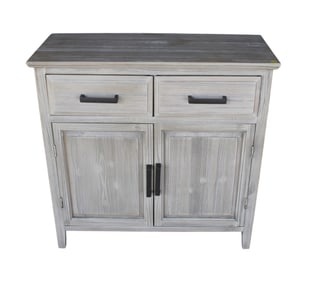 Contemporary side cabinet in distressed gray oak rustic finish