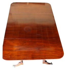 Antique 3 part mahogany 12 leg duncan phyfe banquet/dining table with (2) 21" leaves