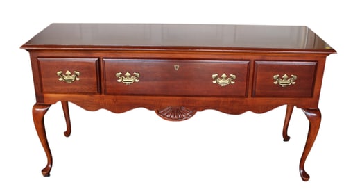Vintage American Drew cherry 3 drawer queen anne buffet