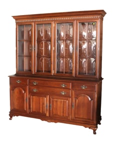Vintage Ethan Allen 2 piece solid cherry china buffet
