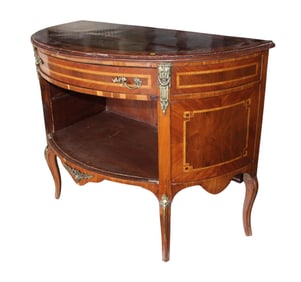 French style server with inlay, applied bronze and drawer but missing doors