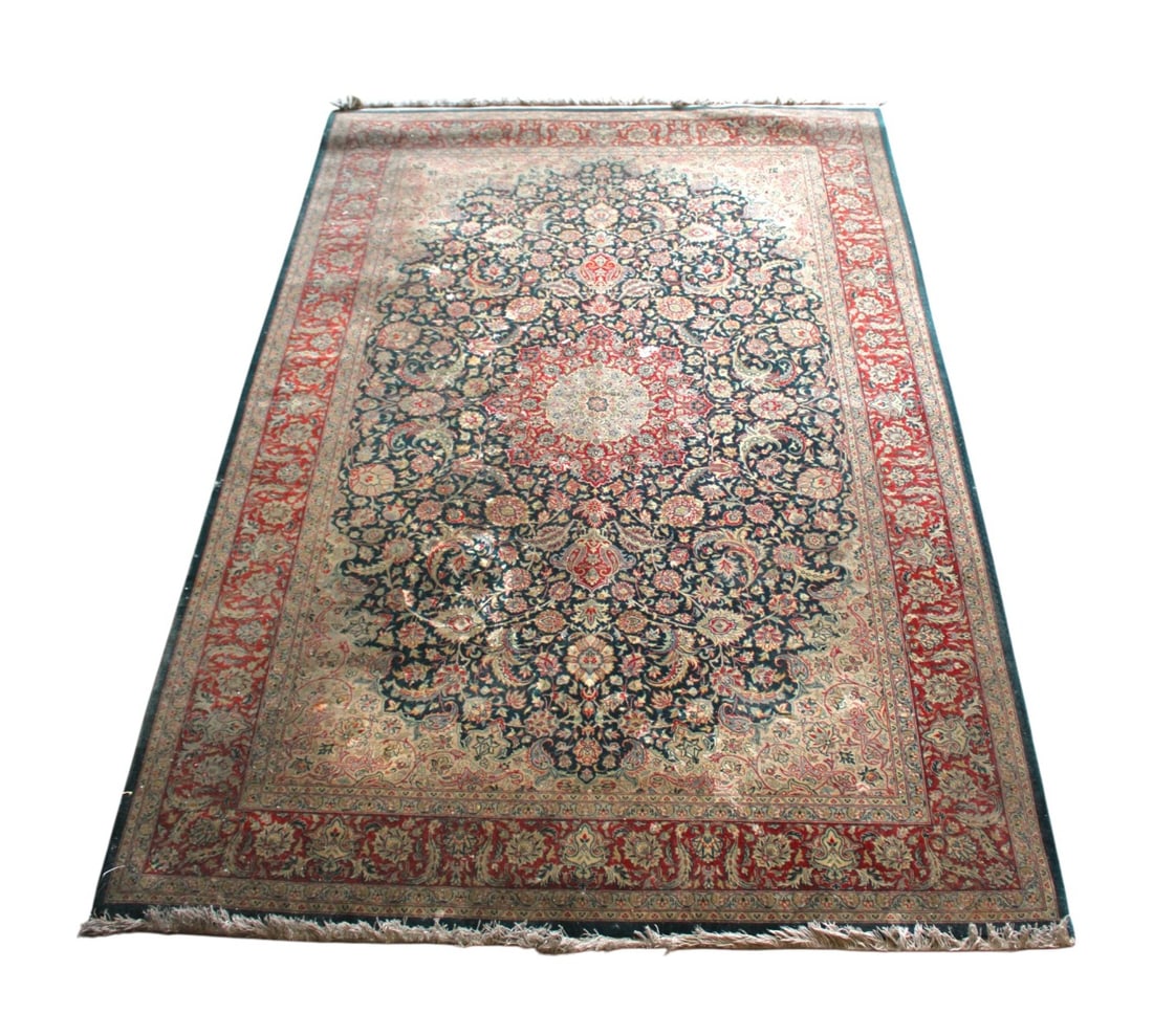 Vintage 55" x 85" quality hand stitched rug carpet - needs cleaned (1 of 6)