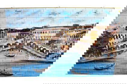 Vintage Italian tile hand painted artwork sg. Venezia poss. Spaclaveochia