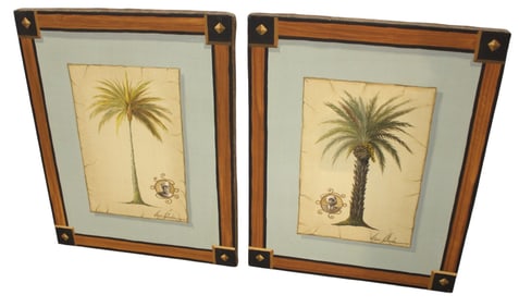 Pair vintage Italian oil on canvases sg. Bitonio Splendor, 1955