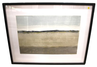 Vintage artist sg Rachel Pavlic, Evening Calm in black frame