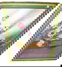 Antique oil on board signed C. Savioge dated 1866