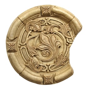 Architectural wall art sculpture in the composition