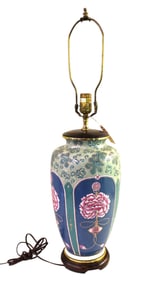 Vintage Asian decorated lamp by Kaiser Kuhn Lighting