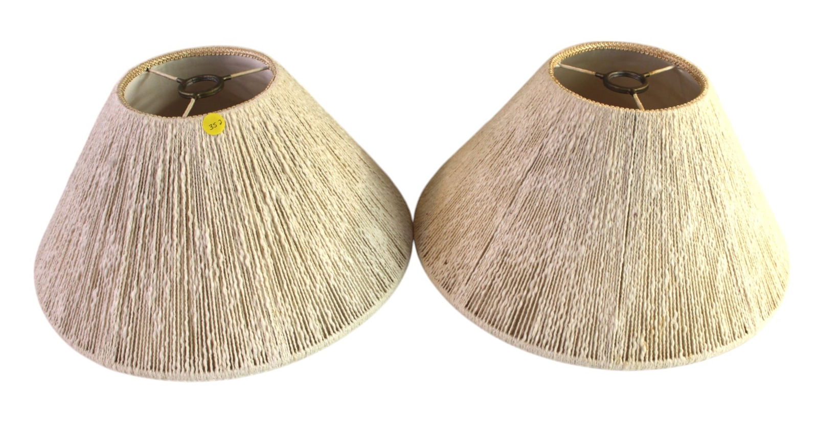 Pair of mid century woven rope lamp shades (1 of 3)