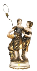 Vintage Italian porcelain figural lamp