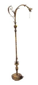 Semi antique highly ornate metal bridge lamp