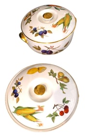 2 Royal Worcester Evesham covered serving bowls