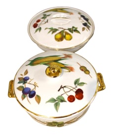 2 Royal Worcester Evesham covered serving bowls
