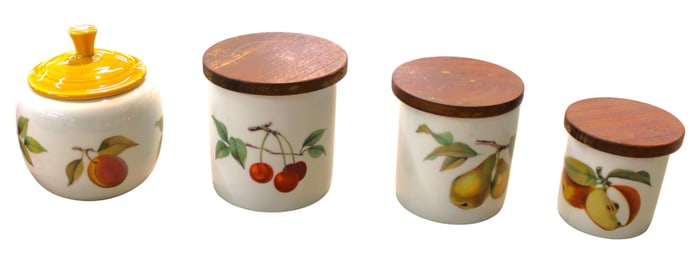 Royal Worcester Evesham 4 piece graduating canaster set