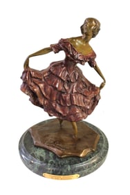 Spanish Dancer by G.I. Benisewsky bronze on marble