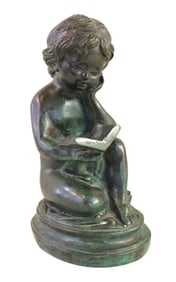 Maitland Smith bronze of girl reading