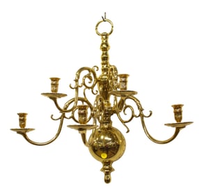 Williamsburg Colonial 5 burner brass wall sconce. 23"h x 23"w