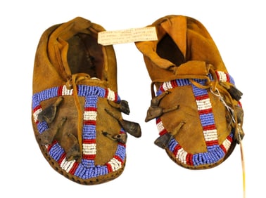 Pair of vintage native american indian moccasins