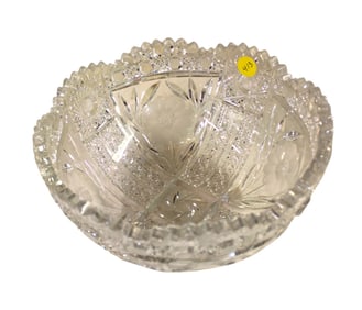 Brilliant cut glass lead crystal bowl, 4.5"h x 9"
