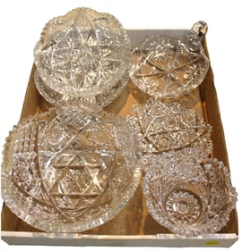 6 pieces of brilliant leaded crystal  cut glass