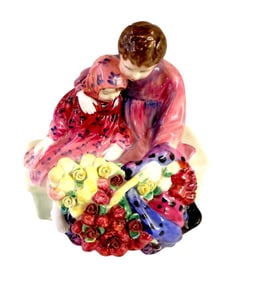 Royal Doulton Flower Sellers Children porcelain figurine, 8"x 8"x 7"