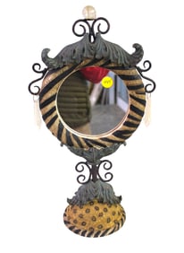 Fancy decorative dresser top mirror in composition and metal